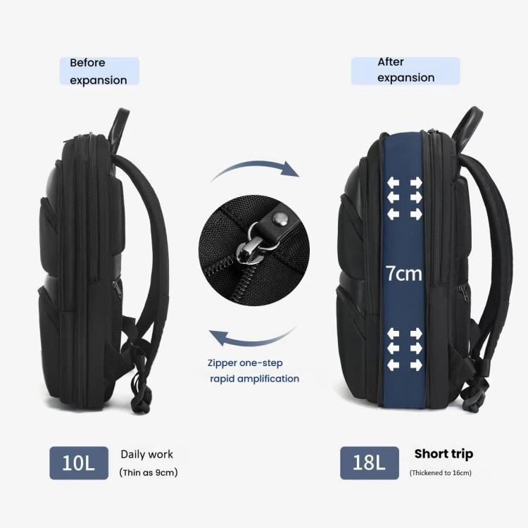 Tigernu T-B9121  17 Inch Men Expandable Waterproof Lightweight Laptop Backpack With Floating Zipper - Backpack by Tigernu | Online Shopping UK | buy2fix