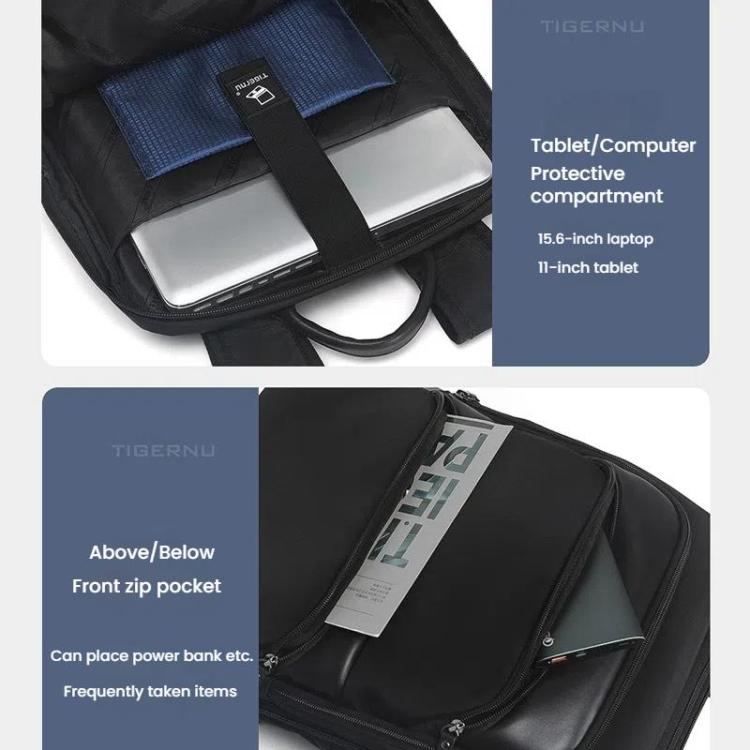 Tigernu T-B9121  15.6 Inch Men Expandable Waterproof Lightweight Laptop Backpack With Floating Zipper - Backpack by Tigernu | Online Shopping UK | buy2fix