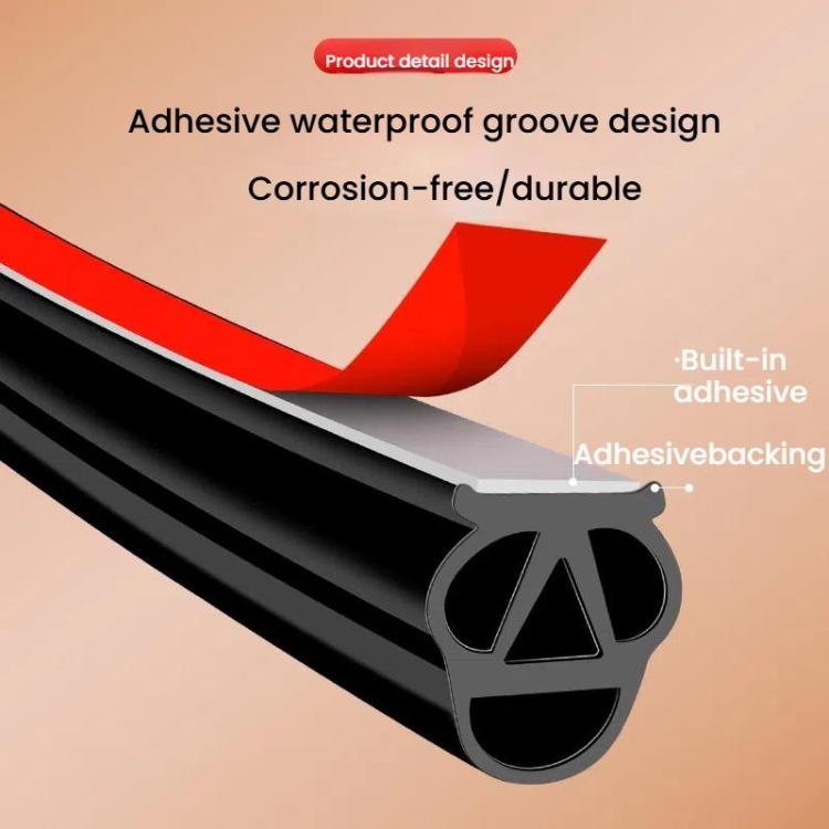 5m Truck Door Seam Large D Triangle Reinforced Waterproof Rubber Seal Strip - sealing strips by buy2fix | Online Shopping UK | buy2fix