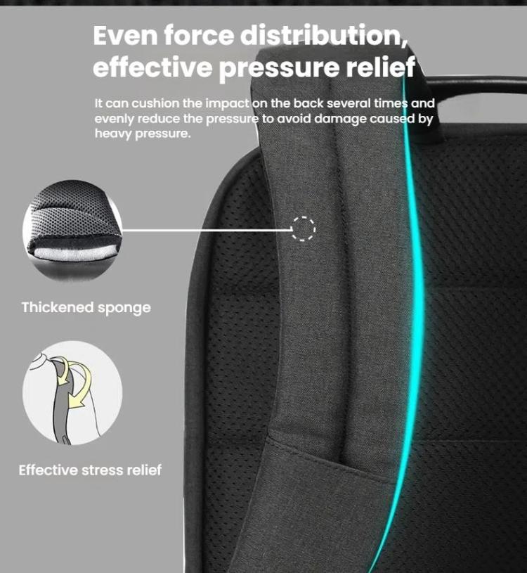 Tigernu 19-inch Expandable Men Anti-Theft Laptop Backpack with USB Charging Port, Headphone Hole & Comfort Shoulder Straps for Travel, Work Commute(Black) - Backpack by Tigernu | Online Shopping UK | buy2fix