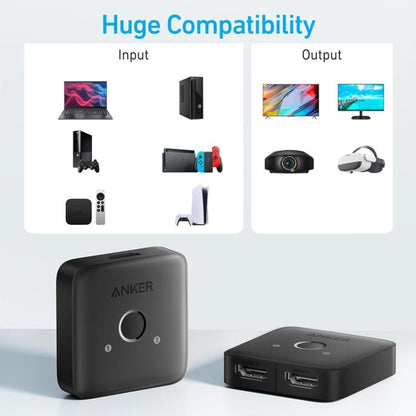 ANKER A83H1 4K 2 Into 1 Out Docking Station HDMI Converter(Black) - Converter by ANKER | Online Shopping UK | buy2fix