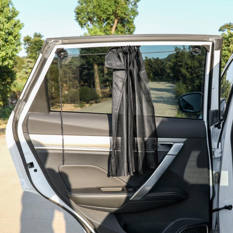 1pair Suction Cup Car Side Window Sunshade Mesh Summer Sunshade Curtains(Black) - Window Foils & Solar Protection by buy2fix | Online Shopping UK | buy2fix