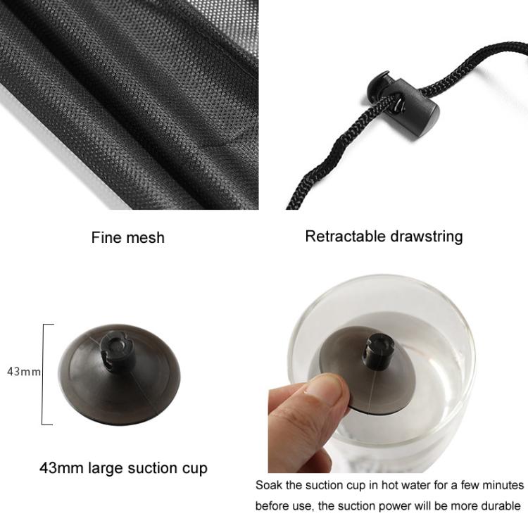 1pair Suction Cup Car Side Window Sunshade Mesh Summer Sunshade Curtains(Black) - Window Foils & Solar Protection by buy2fix | Online Shopping UK | buy2fix