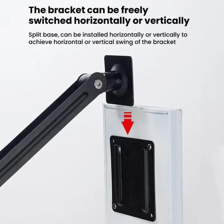 Long Arm Articulated Wall Mount Tablet Holder Adjustable Phone Mount with Detachable Base(Black) - Shower & Wall Mounts by buy2fix | Online Shopping UK | buy2fix