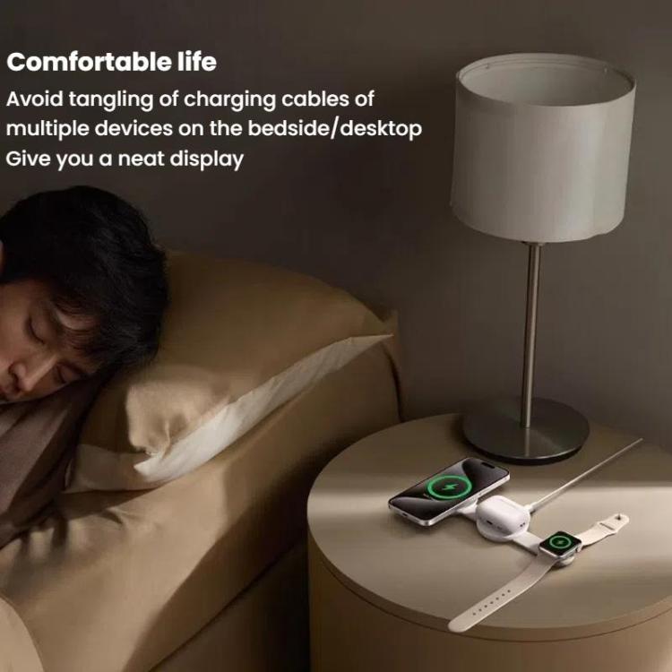 ANKER B25M8 3 In 1 15W Magnetic Wireless Charger For  iPhone, iWatch, AirPods(Black) - Wireless Charger by ANKER | Online Shopping UK | buy2fix