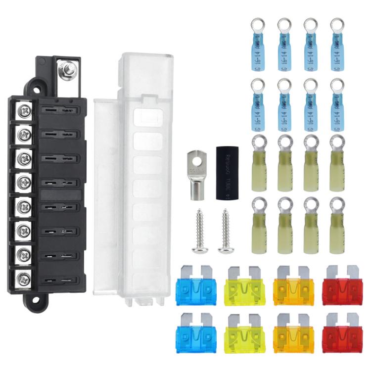 Automotive 8-way Fuse Box Terminal Block With Transparent Cover(CP-5099) - Fuse by buy2fix | Online Shopping UK | buy2fix