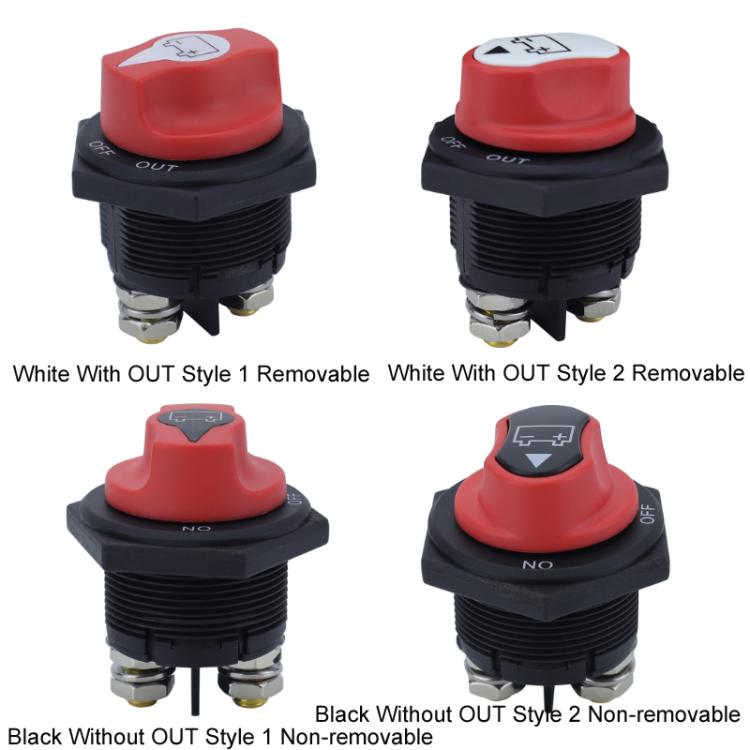 200A DC Brass Conductive RV Yacht Leak-proof Battery Switch(Black Without OUT Style 2 Non-removable) - Car Switches by buy2fix | Online Shopping UK | buy2fix