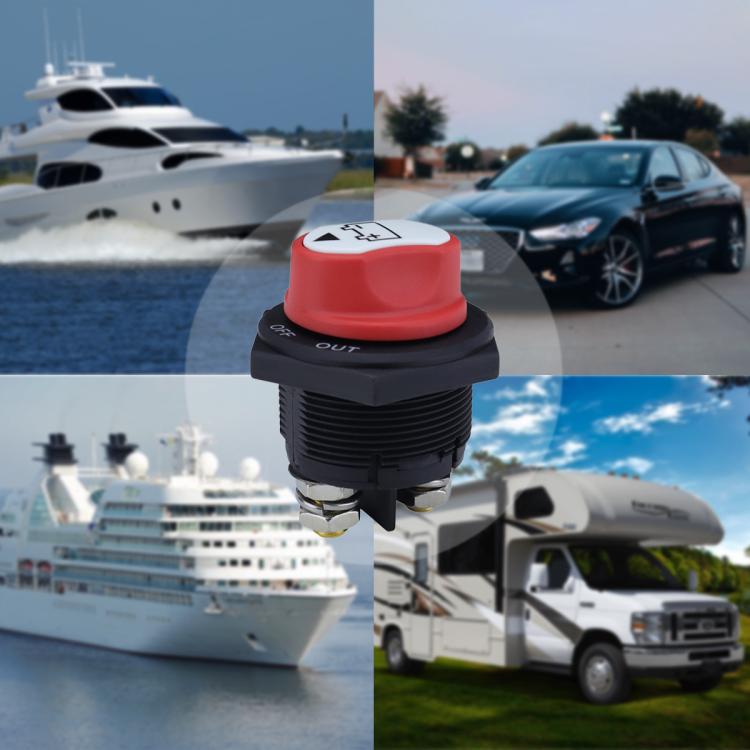 200A DC Brass Conductive RV Yacht Leak-proof Battery Switch(White With OUT Style 2 Removable) - Car Switches by buy2fix | Online Shopping UK | buy2fix