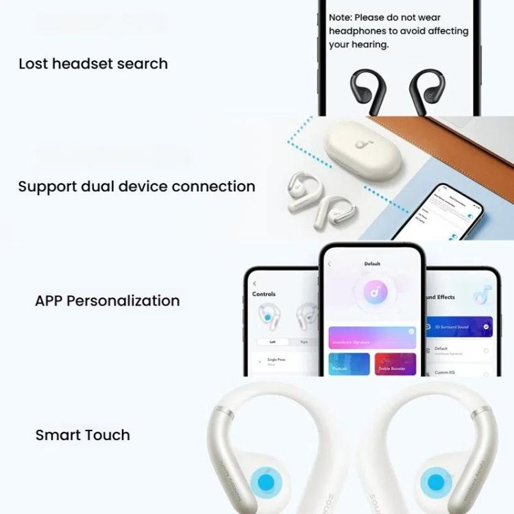 ANKER A3872 Soundcore AeroFit Open Comfort Wear Wireless Bluetooth Earphones(Blue) - Bluetooth Earphone by ANKER | Online Shopping UK | buy2fix