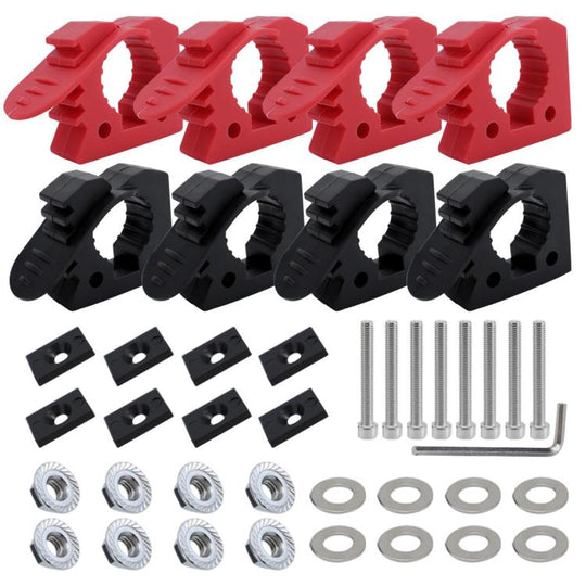 Car Quick-Fix Adjustable Rubber Clip Installation Clamp, Specification: 4 Red 4 Black