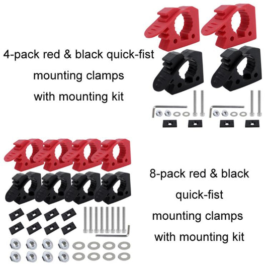 Car Quick-Fix Adjustable Rubber Clip Installation Clamp, Specification: 4 Red 4 Black - Marine Accessories & Parts by buy2fix | Online Shopping UK | buy2fix