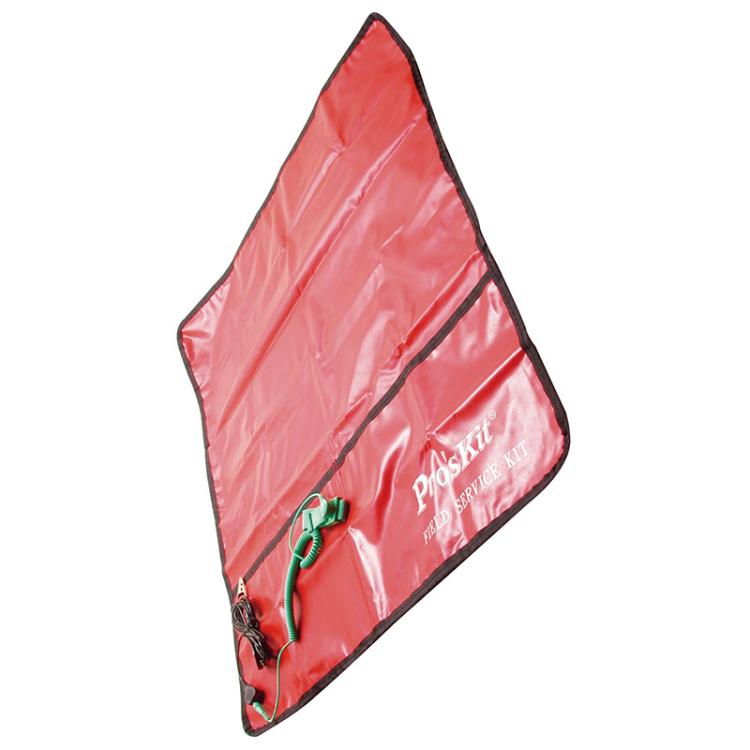 ProsKit 8PK-AS07-1 26x24 Inch ESD Anti-Static Work Mat with 2m Wrist Strap & 3m Grounding Cord(Red) - Others by ProsKit | Online Shopping UK | buy2fix