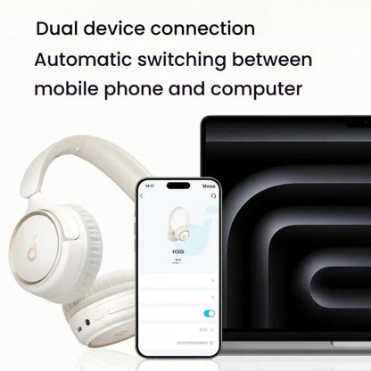 Soundcore H30i A3012 Headband Wireless Bluetooth Headset(White) - Headset & Headphone by Soundcore | Online Shopping UK | buy2fix