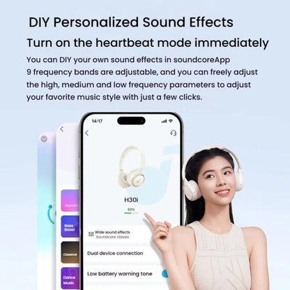 Soundcore H30i A3012 Headband Wireless Bluetooth Headset(White) - Headset & Headphone by Soundcore | Online Shopping UK | buy2fix