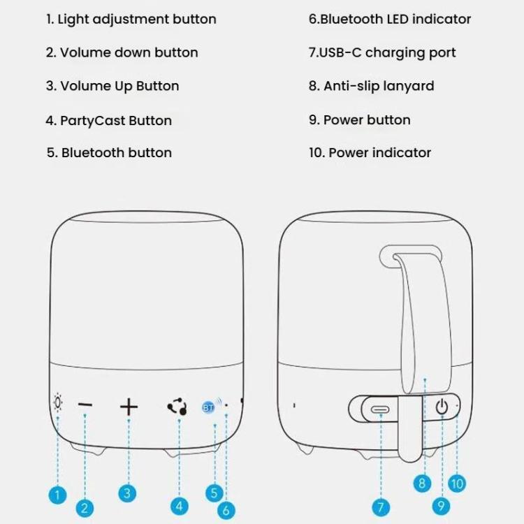 ANKER A3136 Soundcore Glow Mini Neon Subwoofer Wireless Bluetooth Small Speaker(Black) - Mini Speaker by ANKER | Online Shopping UK | buy2fix