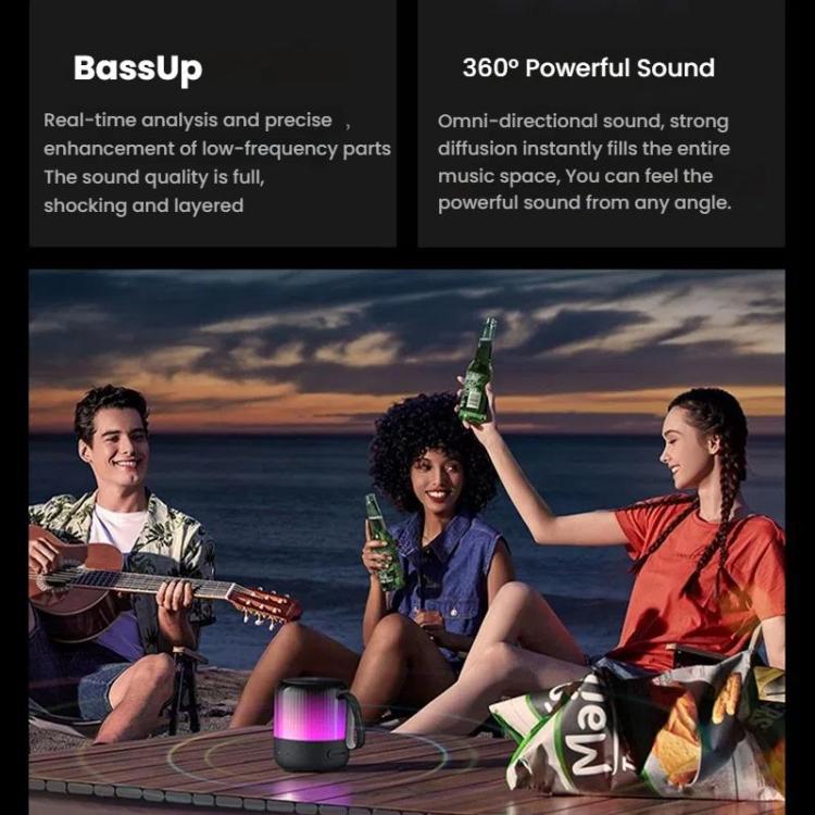 ANKER A3136 Soundcore Glow Mini Neon Subwoofer Wireless Bluetooth Small Speaker(Black) - Mini Speaker by ANKER | Online Shopping UK | buy2fix