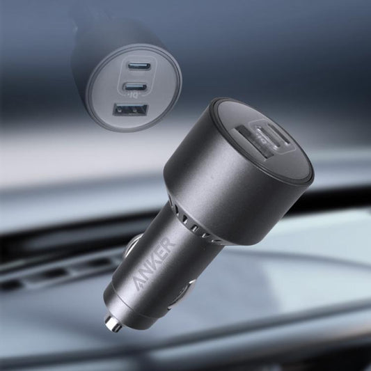 ANKER A2737 167.5W Dual Type-C+UAB-A 3 Ports Car Charger Cell Phone PD Fast Charger(Siver Gray) - Car Charger by buy2fix | Online Shopping UK | buy2fix