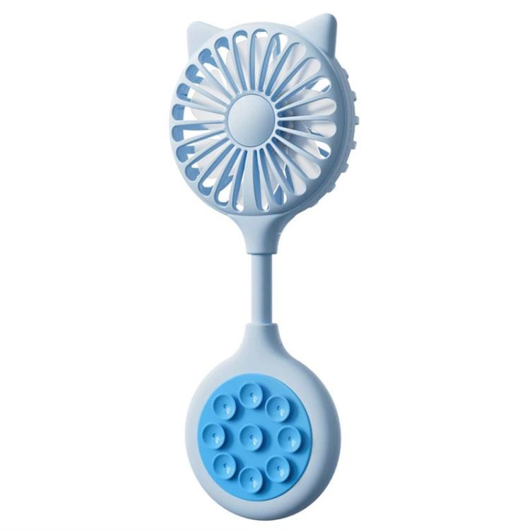 Mini Suction Cup Fan USB Rechargeable Desktop Portable Folding Fan(Blue) - Electric Fans by buy2fix | Online Shopping UK | buy2fix