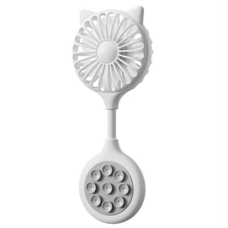 Mini Suction Cup Fan USB Rechargeable Desktop Portable Folding Fan(White) - Electric Fans by buy2fix | Online Shopping UK | buy2fix
