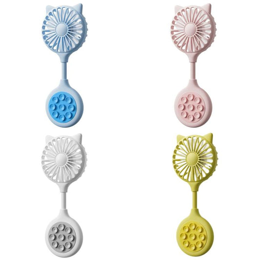 Mini Suction Cup Fan USB Rechargeable Desktop Portable Folding Fan(Pink) - Electric Fans by buy2fix | Online Shopping UK | buy2fix