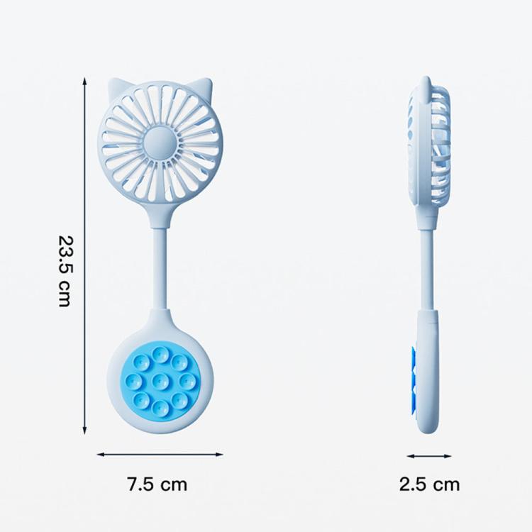 Mini Suction Cup Fan USB Rechargeable Desktop Portable Folding Fan(Blue) - Electric Fans by buy2fix | Online Shopping UK | buy2fix