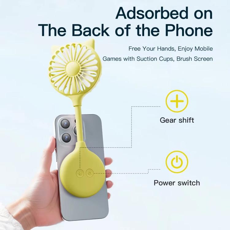 Mini Suction Cup Fan USB Rechargeable Desktop Portable Folding Fan(White) - Electric Fans by buy2fix | Online Shopping UK | buy2fix