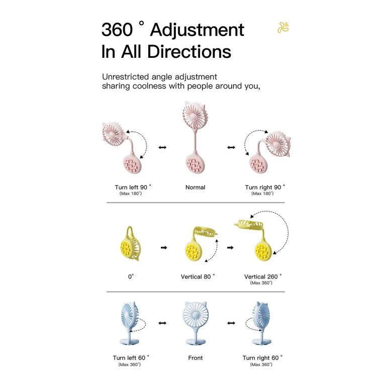 Mini Suction Cup Fan USB Rechargeable Desktop Portable Folding Fan(Blue) - Electric Fans by buy2fix | Online Shopping UK | buy2fix