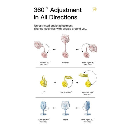 Mini Suction Cup Fan USB Rechargeable Desktop Portable Folding Fan(Blue) - Electric Fans by buy2fix | Online Shopping UK | buy2fix