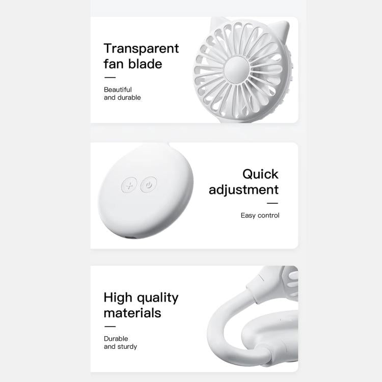 Mini Suction Cup Fan USB Rechargeable Desktop Portable Folding Fan(White) - Electric Fans by buy2fix | Online Shopping UK | buy2fix