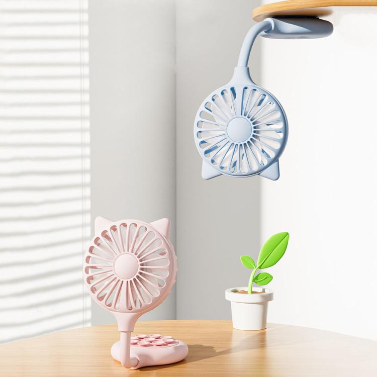 Mini Suction Cup Fan USB Rechargeable Desktop Portable Folding Fan(White) - Electric Fans by buy2fix | Online Shopping UK | buy2fix