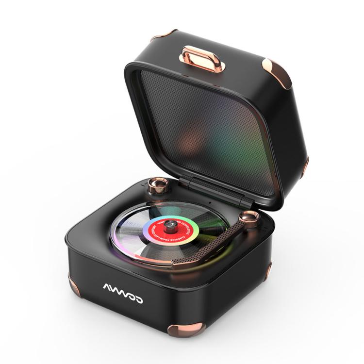 AVWOO A17 Mini Colorful Light Retro Gramophone Bluetooth Speaker(Black) - Mini Speaker by AVWOO | Online Shopping UK | buy2fix