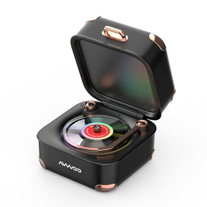 AVWOO A17 Mini Colorful Light Retro Gramophone Bluetooth Speaker(Black) - Mini Speaker by AVWOO | Online Shopping UK | buy2fix