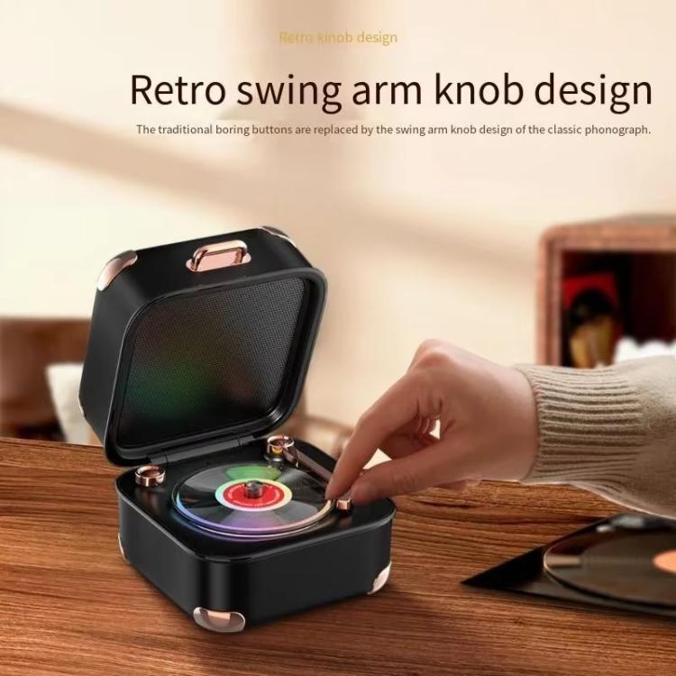 AVWOO A17 Mini Colorful Light Retro Gramophone Bluetooth Speaker(Black) - Mini Speaker by AVWOO | Online Shopping UK | buy2fix