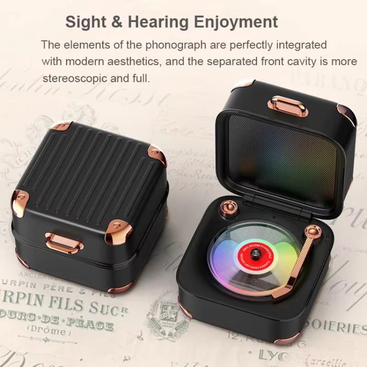 AVWOO A17 Mini Colorful Light Retro Gramophone Bluetooth Speaker(Black) - Mini Speaker by AVWOO | Online Shopping UK | buy2fix