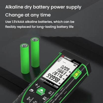 SNDWAY SW-M100G 100M Indoor Outdoor General Purpose Green Laser Range Finder - Laser Rangefinder by SNDWAY | Online Shopping UK | buy2fix