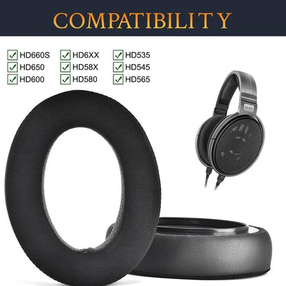 1pair Ice Feeling Earpads For Sennheiser HD650, HD660 S, HD600, HD580, HD565, HD545, HD535 Replacement Earmuffs(Black) - Earmuff & Pad by buy2fix | Online Shopping UK | buy2fix