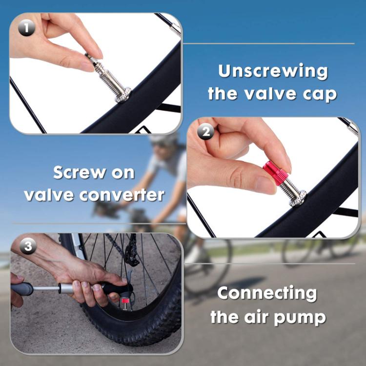 10pcs ZTTO Mountain Road Bicycle Presta To Schrader Valve Converter Kit(Black) - Tire Valve Caps by ZTTO | Online Shopping UK | buy2fix