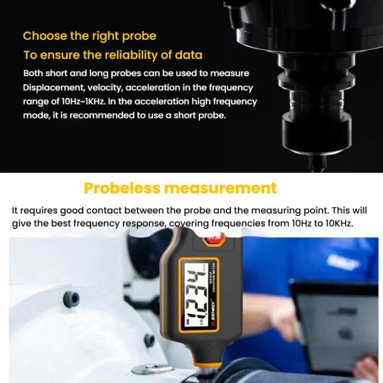 SNDWAY SW-63A Digital Vibrometer Motor Fault Detector Mechanical Vibration Measurement - Other Tester Tool by SNDWAY | Online Shopping UK | buy2fix
