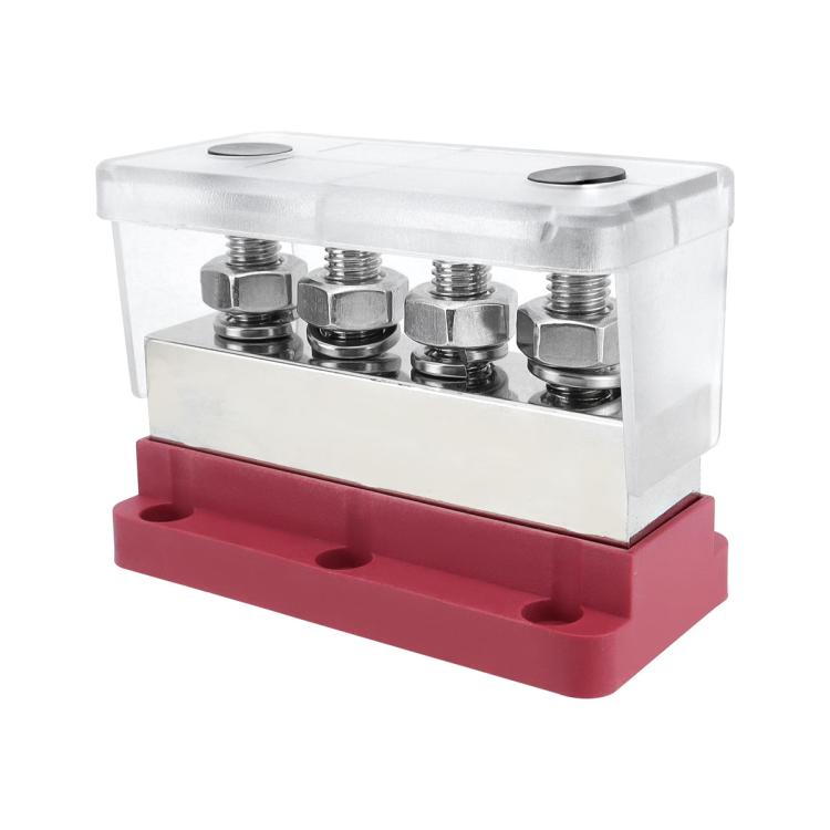 600A RV Yacht Copper Bolt 4 Stud Heavy Duty Busbar Terminal, Color: Red Single - Fuse by buy2fix | Online Shopping UK | buy2fix