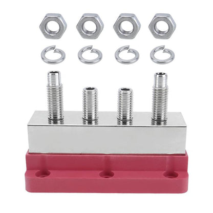 600A RV Yacht Copper Bolt 4 Stud Heavy Duty Busbar Terminal, Color: Red Single - Fuse by buy2fix | Online Shopping UK | buy2fix