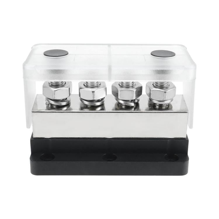 600A RV Yacht Copper Bolt 4 Stud Heavy Duty Busbar Terminal, Color: Black Single - Fuse by buy2fix | Online Shopping UK | buy2fix
