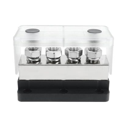 600A RV Yacht Copper Bolt 4 Stud Heavy Duty Busbar Terminal, Color: Black Single - Fuse by buy2fix | Online Shopping UK | buy2fix