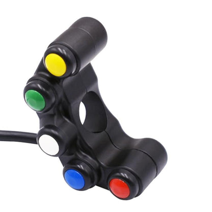 Motorcycle Headlight Auxiliary Light Horn Switches Aluminum Alloy Five-position Faucet Switches with Light(Plastic) - Electrical System by buy2fix | Online Shopping UK | buy2fix