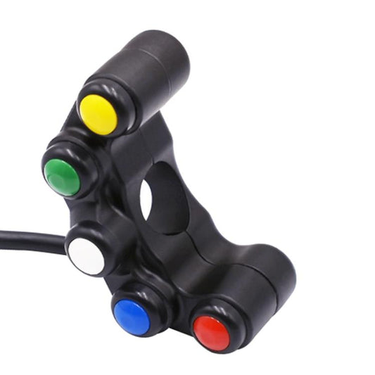 Motorcycle Headlight Auxiliary Light Horn Switches Aluminum Alloy Five-position Faucet Switches with Light(Plastic) - Electrical System by buy2fix | Online Shopping UK | buy2fix