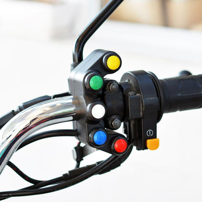 Motorcycle Headlight Auxiliary Light Horn Switches Aluminum Alloy Five-position Faucet Switches with Light(Plastic) - Electrical System by buy2fix | Online Shopping UK | buy2fix