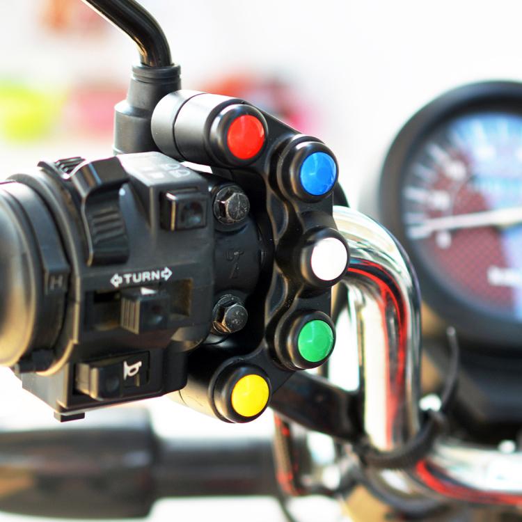 Motorcycle Headlight Auxiliary Light Horn Switches Aluminum Alloy Five-position Faucet Switches with Light(Plastic) - Electrical System by buy2fix | Online Shopping UK | buy2fix