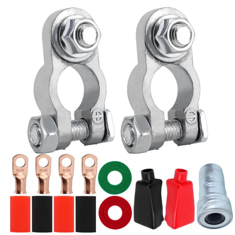 M8 RV Yacht Battery Zinc Alloy Battery Terminal Wiring Clip, Specification: 2x3/8 inch With Brush - Booster Cable & Clip by buy2fix | Online Shopping UK | buy2fix