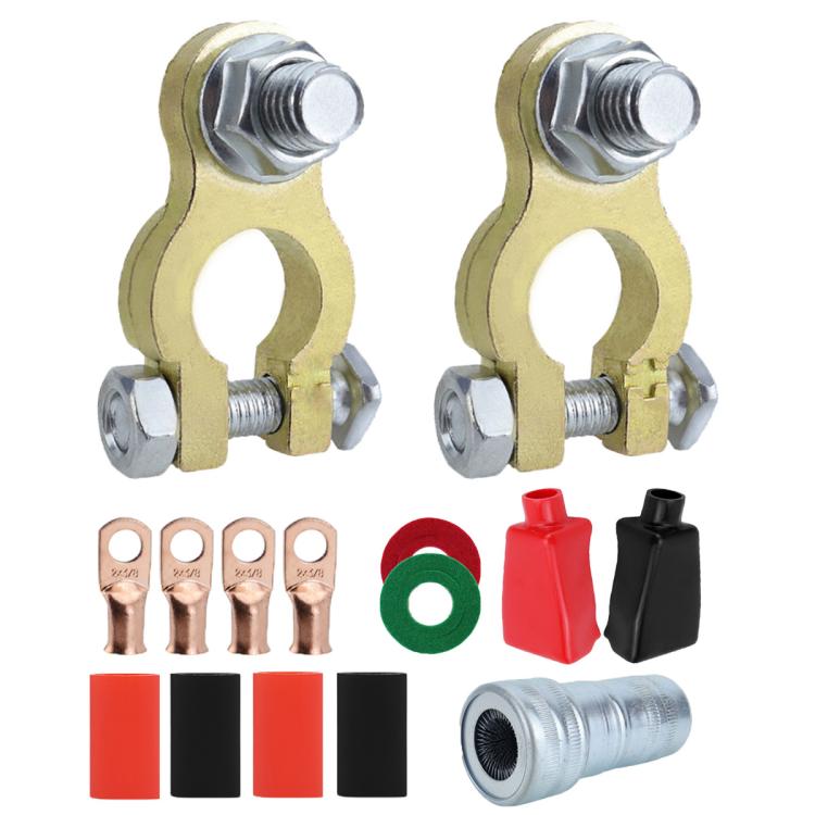 M10 RV Yacht Battery Zinc Alloy Battery Terminal Wiring Clip, Specifications: Set 2 With Brush - Booster Cable & Clip by buy2fix | Online Shopping UK | buy2fix