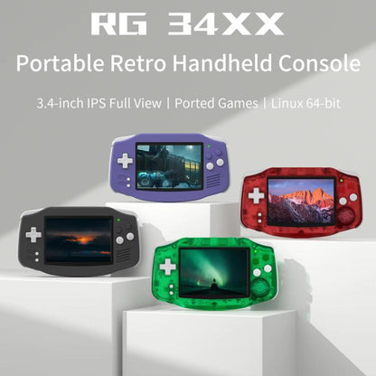 ANBERNIC RG 34XX Handheld Game Console Classic Retro Wireless WIFI Video Gaming Player, Size: Standard + 128G(Black) - Pocket Console by ANBERNIC | Online Shopping UK | buy2fix