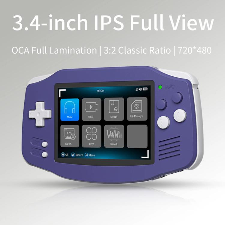 ANBERNIC RG 34XX Handheld Game Console Classic Retro Wireless WIFI Video Gaming Player, Size: Standard + 128G(Glacier Blue) - Pocket Console by ANBERNIC | Online Shopping UK | buy2fix